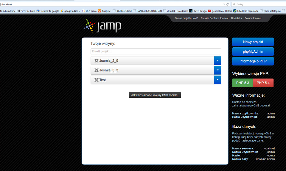 JAMP - localhost dla jomla i wordpress - serwer lokalny dla wordpress i joomla na naszym komputerze