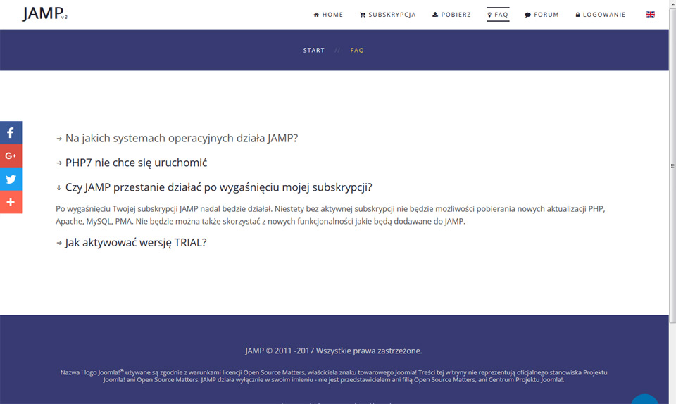 JAMP - localhost - serwer lokalny JAMP dla strony www Lublin na Joomla - responsysyne strony internetowe Puławy