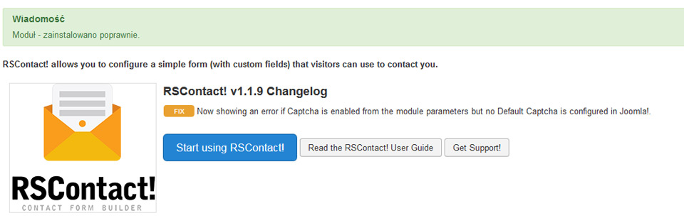 RSConstact! - prosty formularz z reCAPCHA dla strony www Lublin na Joomla - od rsjoomla.com