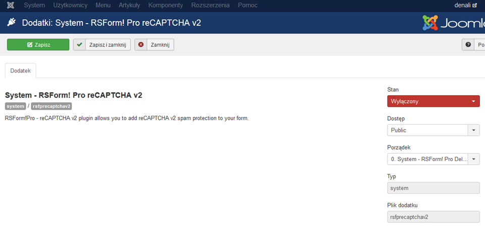 RSFormPro z reCAPTCHA - konfiguracja dla strony www Lublin na Joomla 3